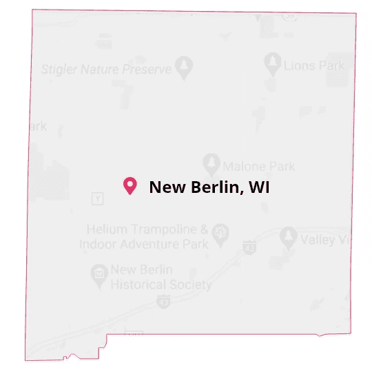 Map of the New Berlin, WI service area