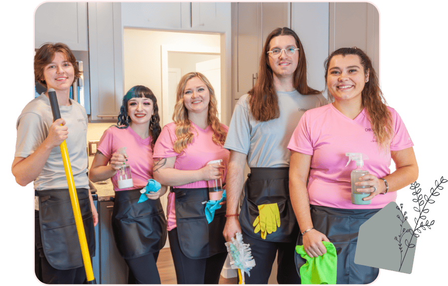 Smiling cleaning team