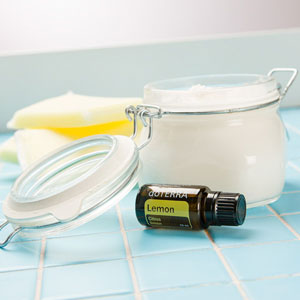 Homemade Soft Scrub with Lemon Essential Oil